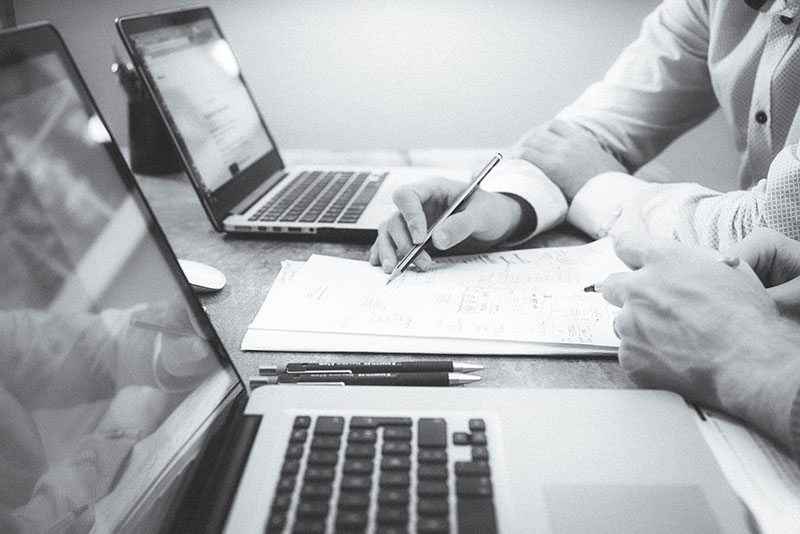 Software engineers collaborating on a digital-transformation project